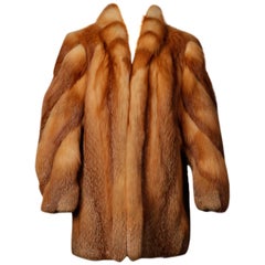 Exceptionnel manteau ou veste en fourrure de renard rouge Adolfo Vintage Chubby