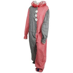 1950s Vintage Bicolour Gingham Clown Costume 