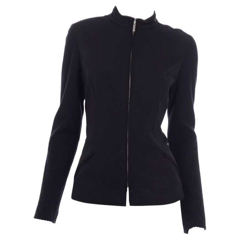 Paco Rabanne Black Zip Front Jacket  For Sale