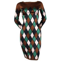 Vintage 1990's AZZEDINE ALAIA harlequin knit dress