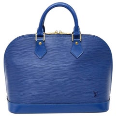 Louis Vuitton Alma Blue Epi Leather Hand Bag