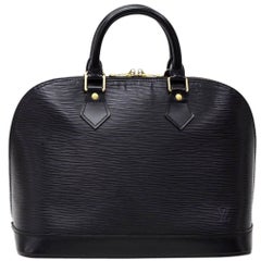 Retro Louis Vuitton Alma Black Epi Leather Hand Bag