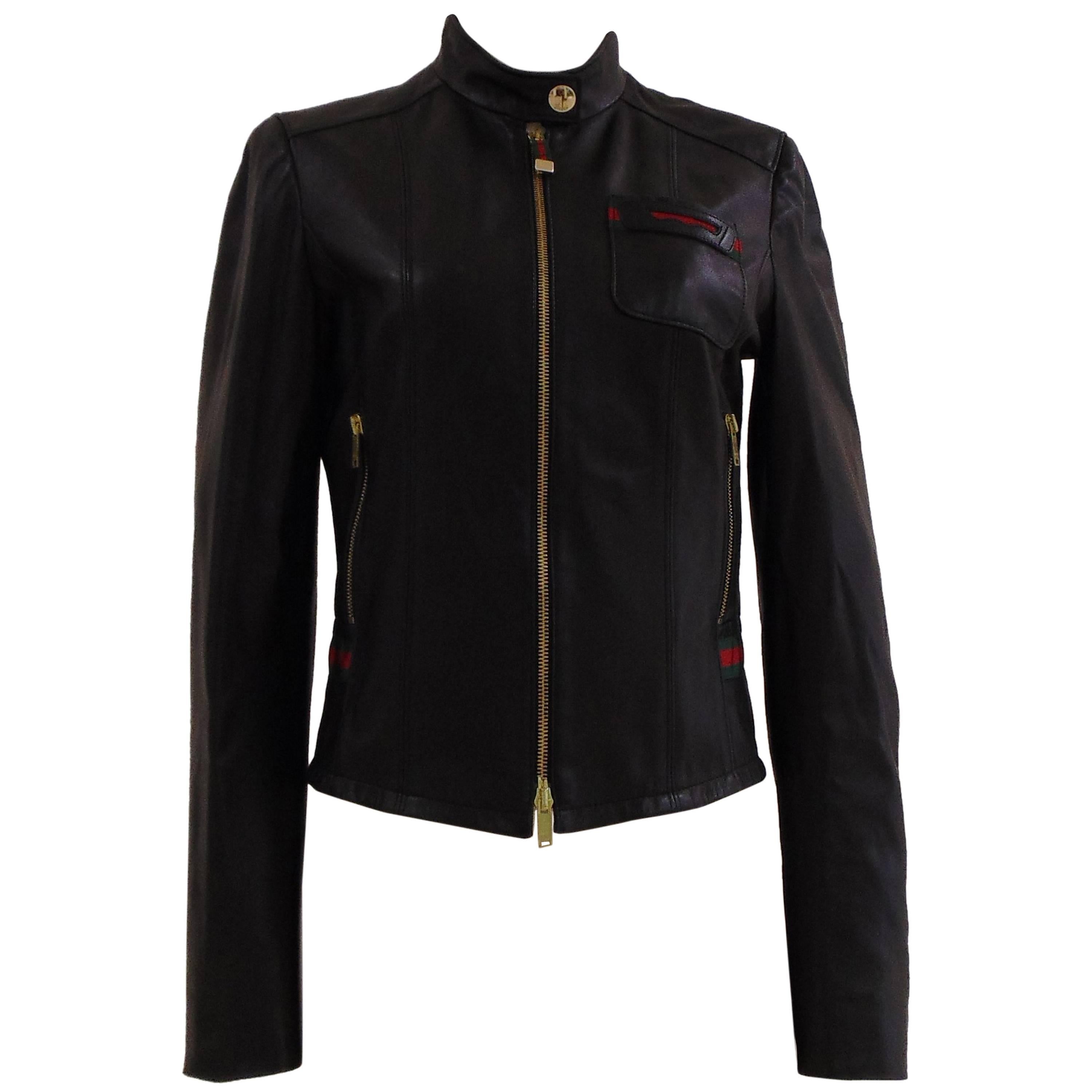Gucci by Tom Ford black leather jacket