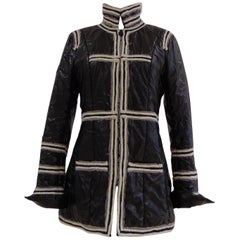 Chanel black 
white coat