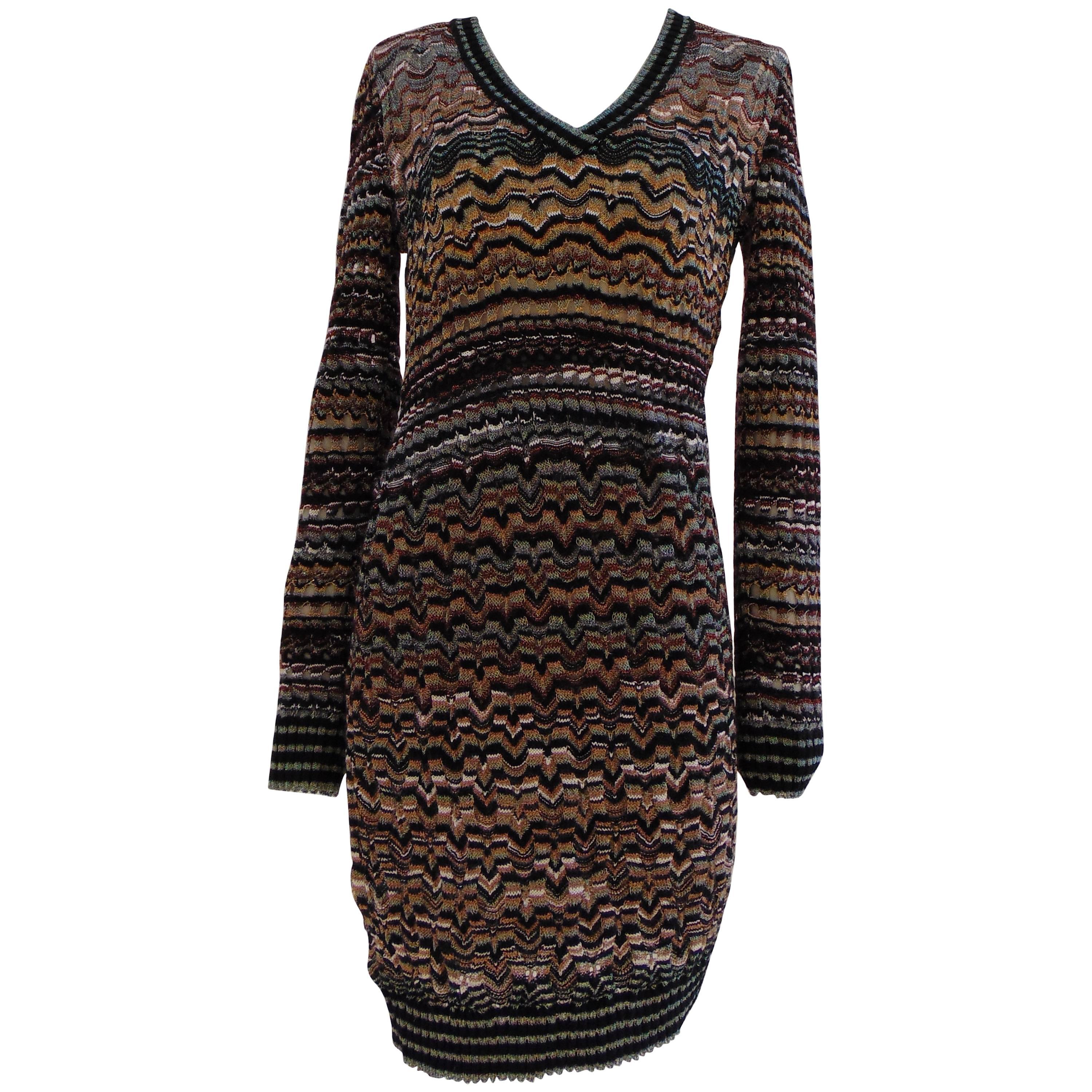 Missoni wool multicoloured long sleeves dress
