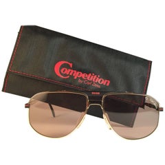 Neue Vintage Zeiss Wettbewerb 9934 Brown Gläser 1980's Sonnenbrille