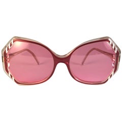 Rochas lunettes de soleil vintage rouges, roses, bonbons et transparentes, années 1980, neuves