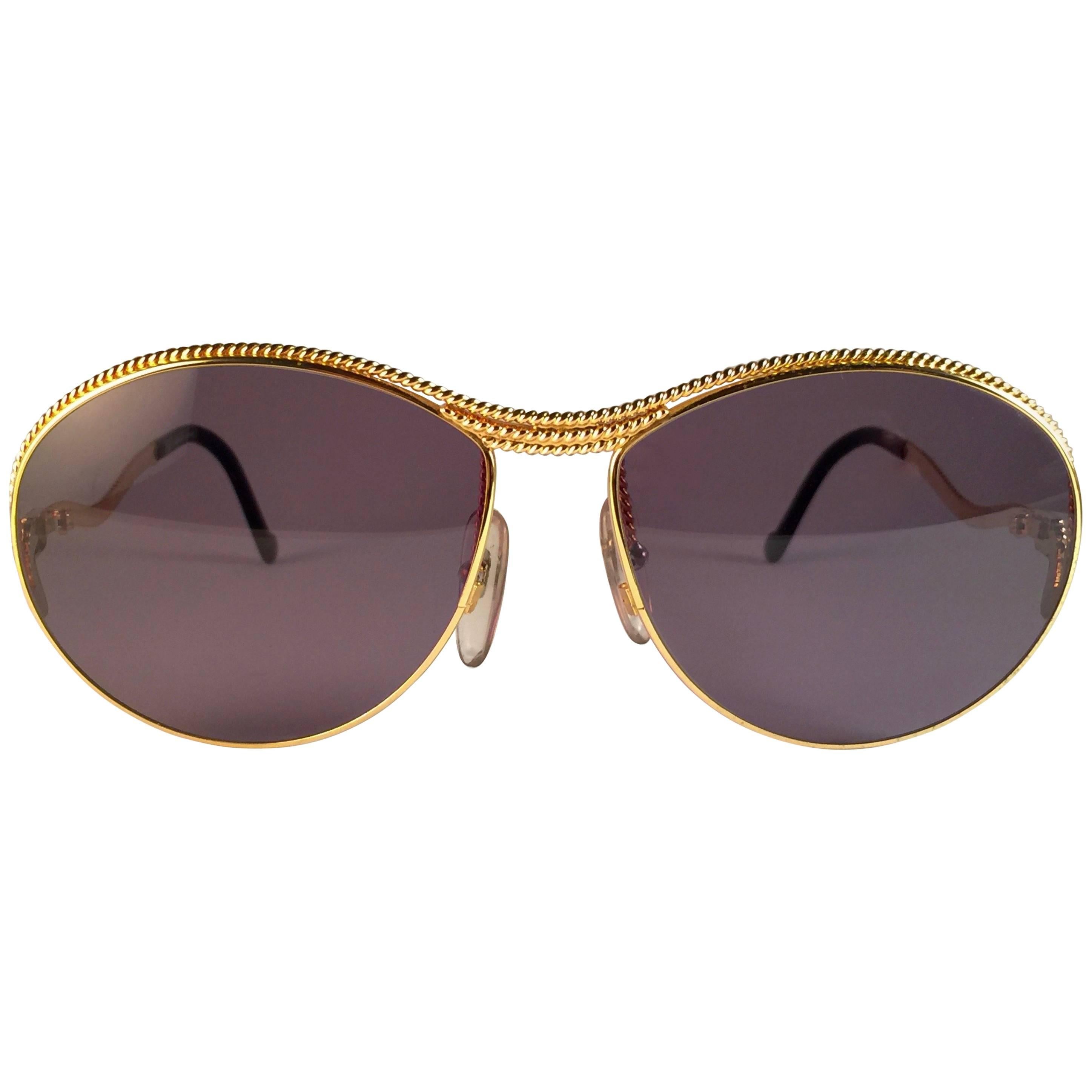 New Vintage Christian Lacroix Ocre Gold Accents 1980 France Sunglass ...