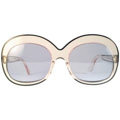 New Rare Vintage Pierre Marly Sourcilla Clear Oversized 1960's Sunglasses