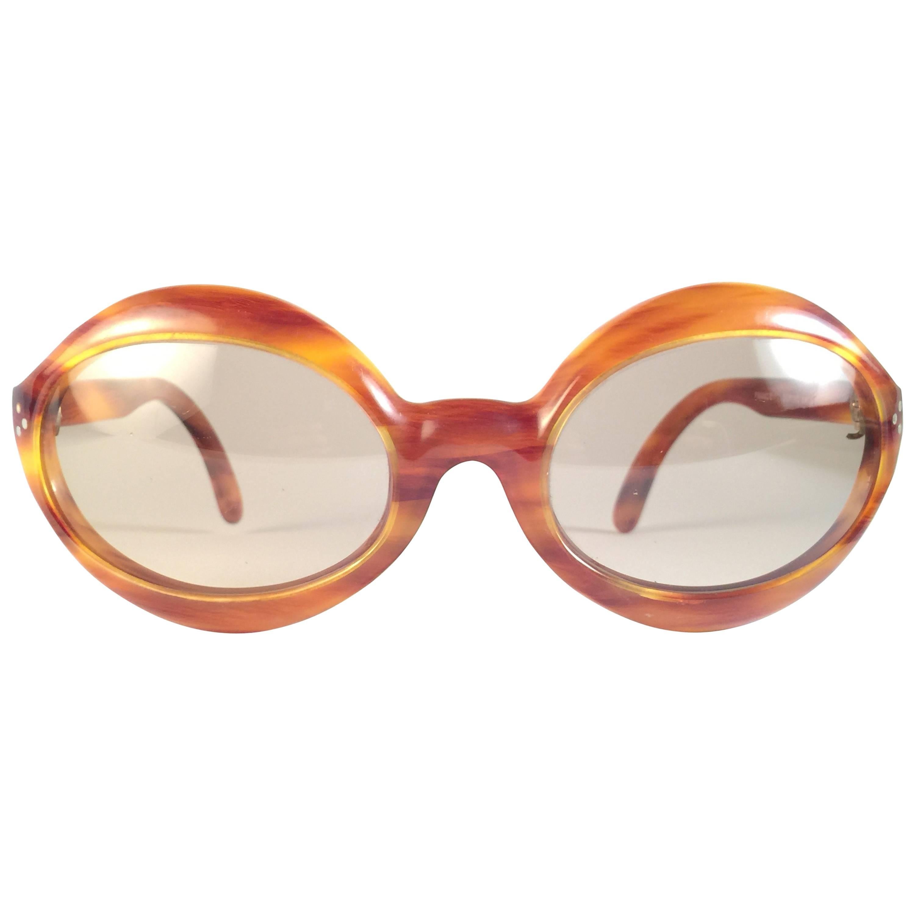 New Vintage Pierre Marly Domino Tortoise Avantgarde 1960's Sunglasses