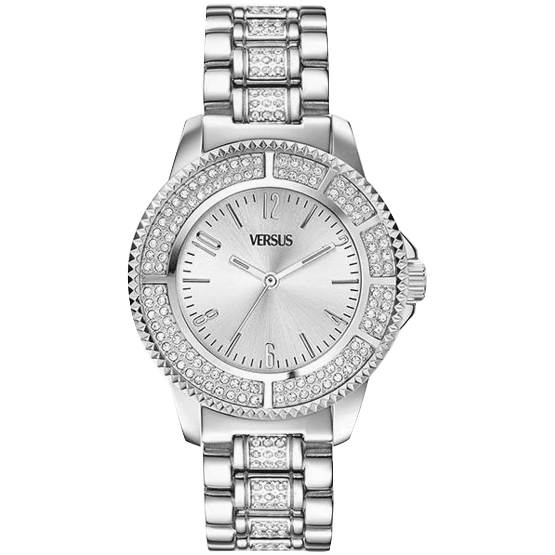 Versus stainless steel with swarovski crystal watch 