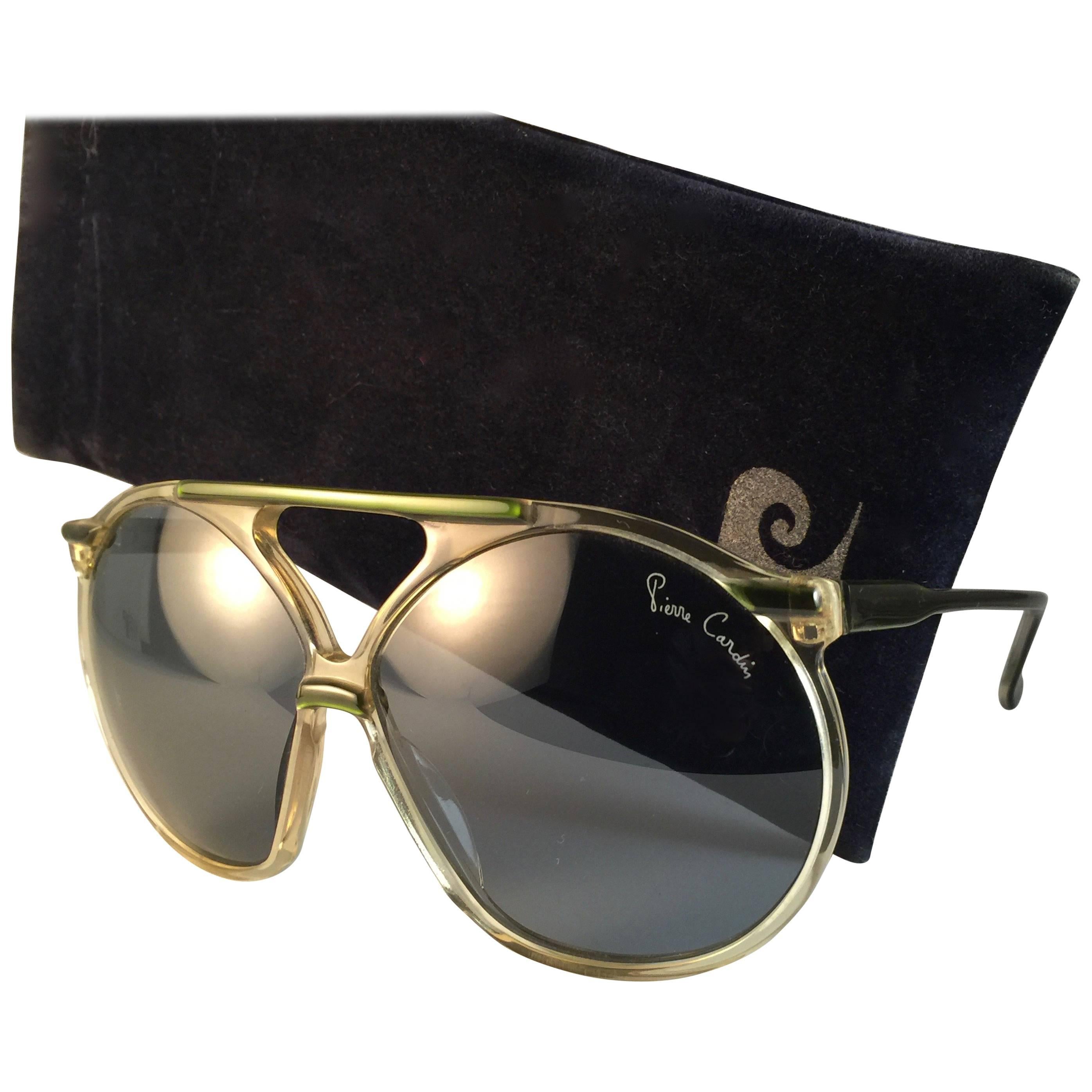 New Vintage Pierre Cardin Oversize Translucent Bug Eye Lens 1970's Sunglasses