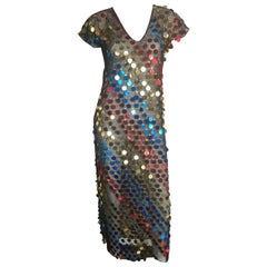 Vintage Multicolor sequin sheer disco dress