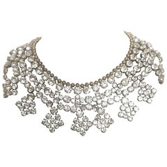 Vintage Large crystal diamanté collar necklace 