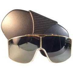 Nuevo Vintage Alpina Stratos Escudo Verde Oro Años 80 Gafas de sol