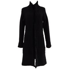 Blumarine black wool with real fur Cardigan