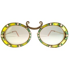 Vintage Ultra Rare 1960 Christian Dior Enamel Jewelled by Tura Collector Item Sunglasses