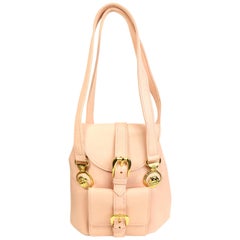 Vintage Gianni Versace Couture Pink Leather Gold Medusa Mini Handbag 