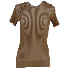 Vintage Gucci by Tom Ford striped grey and nude t-shirt