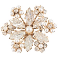 Vintage  'Snow flake/floral' brooch, Schreiner New York 1950s 