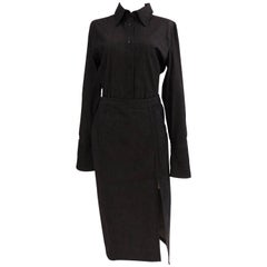 Used Gucci grey cotton skirt suit 