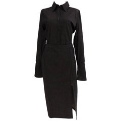 Gucci grey cotton skirt suit 