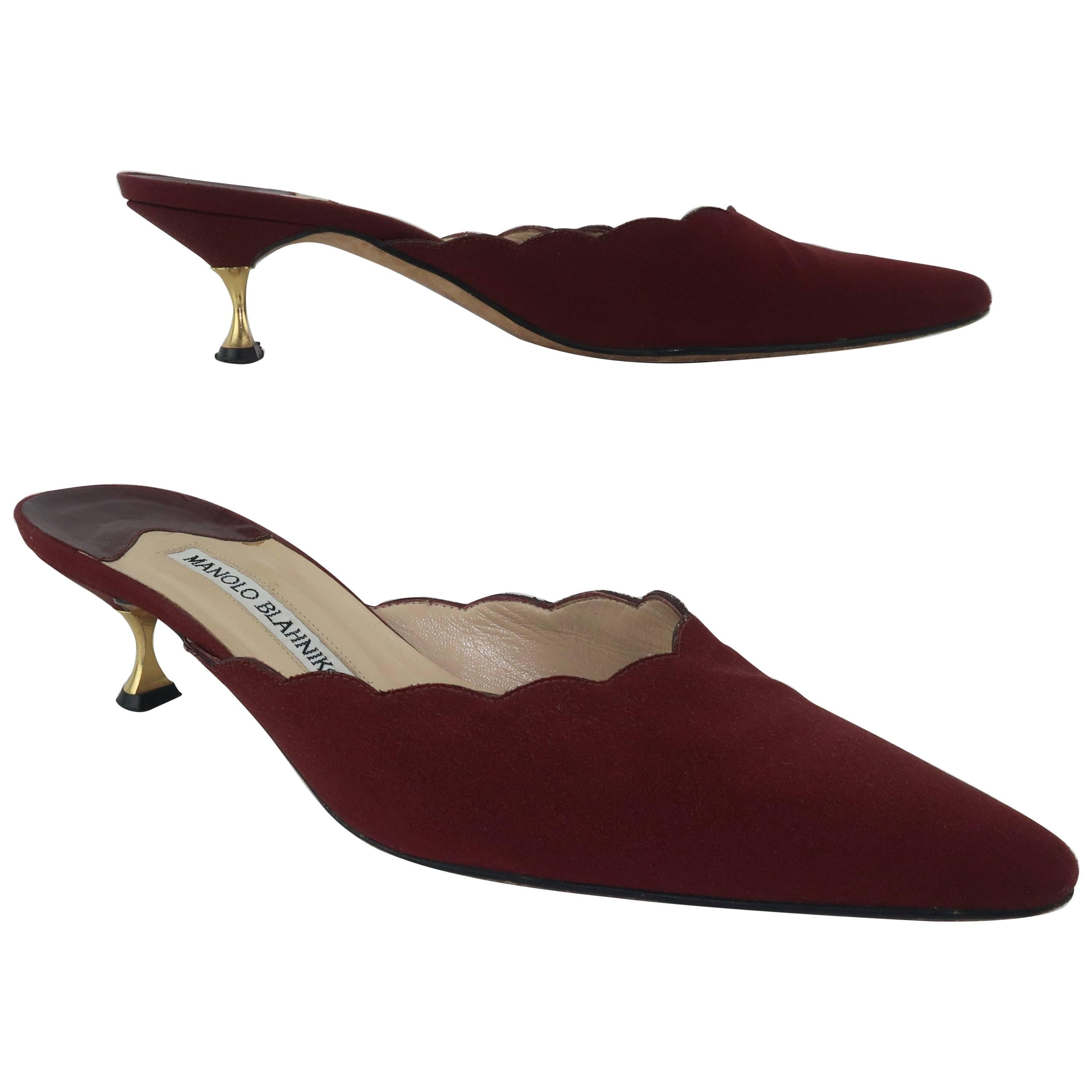 burgundy kitten heel shoes
