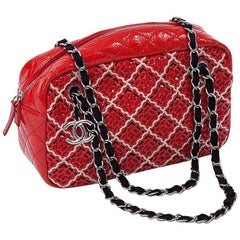 Chanel Quilted Patent Leather Overstitch Bag