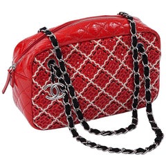 Chanel Quilted Patent Leather Overstitch Bag 