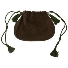 Yves Saint Laurent Suede Drawstring Bag 