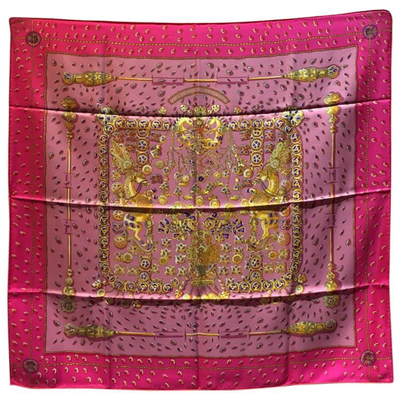 Hermes Silk Tresors Retrouves Silk Scarf in Pinks