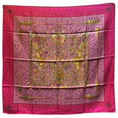 Hermes Silk Tresors Retrouves Silk Scarf in Pinks