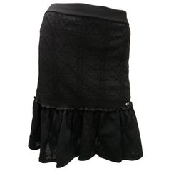 Chanel Black Boucle Skirt 