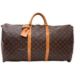 Retro Louis Vuitton Keepall 55 Monogram Canvas Duffle Travel Bag