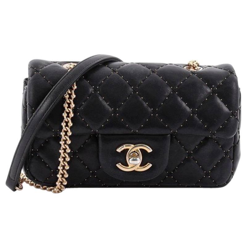Chanel Paris-Salzburg Aged Chain CC Flap Bag Micro Beaded Quilted Lambskin  at 1stDibs