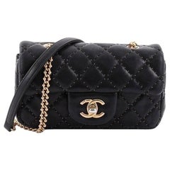 Chanel Paris-Salzburg Sac à rabat CC en chaîne vieillie Micro perles en cuir d'agneau matelassé