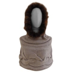 Loro Piana grey baby cashmere with real fur cape
