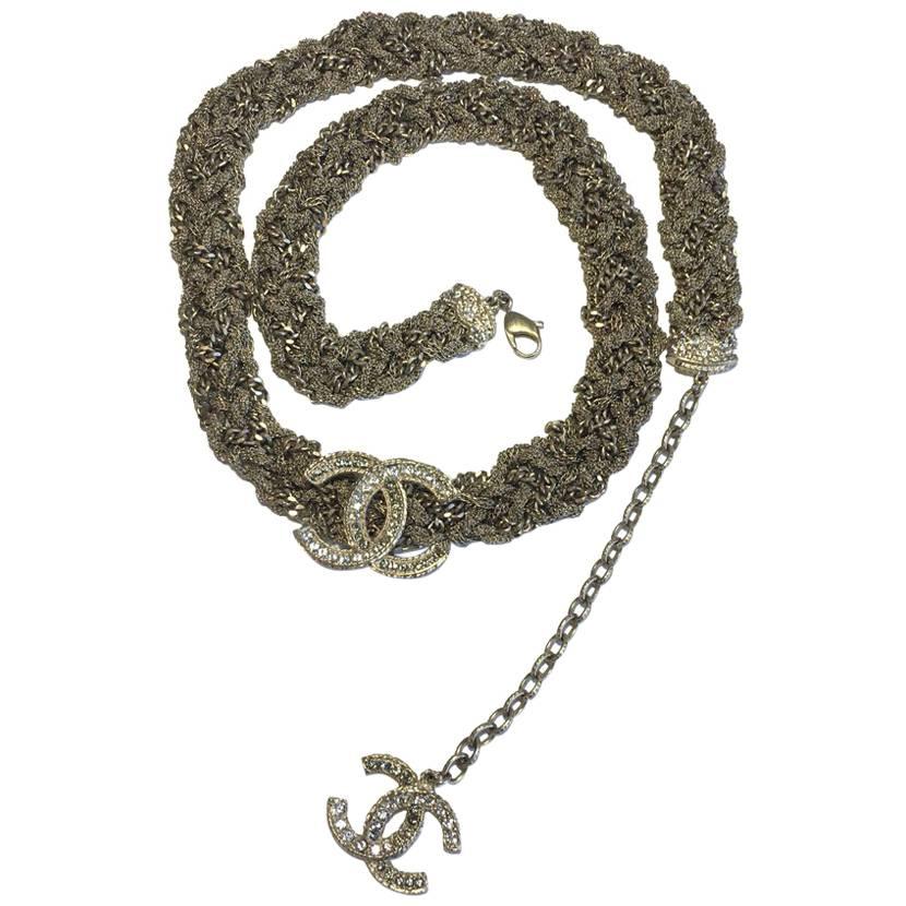 Limited Series CHANEL Interlaced Gilded Metal Chains Belt