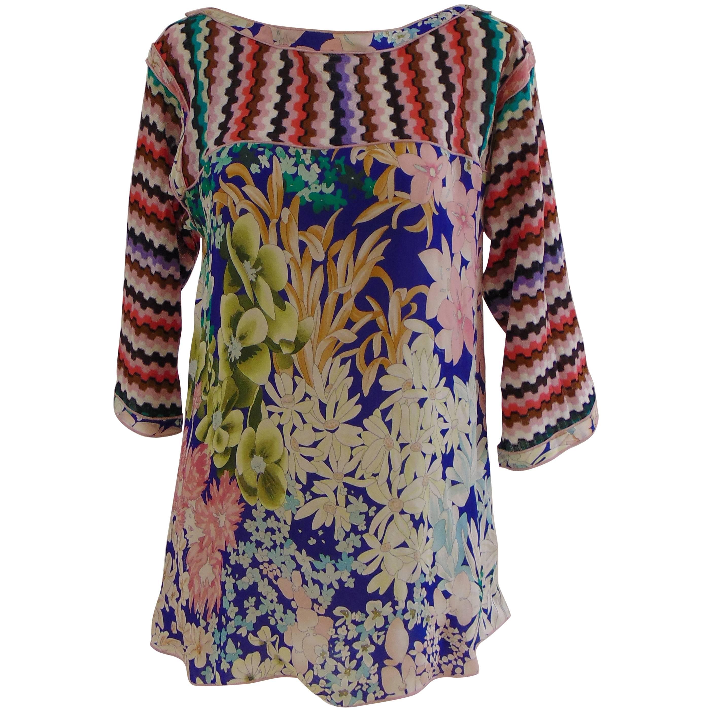 Missoni multicoloured flowers silk shirt - top