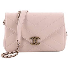 Chanel Coco Umschlagklappe Tasche Chevron Leder Mini