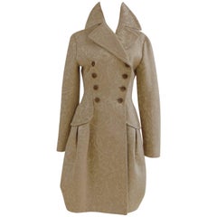 John Galliano cream damasque coat