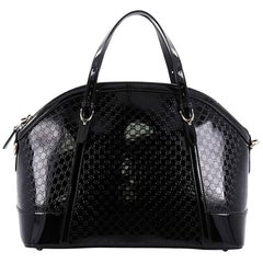 Gucci Nice Top Handle Bag Patent Microguccissima Leather Medium