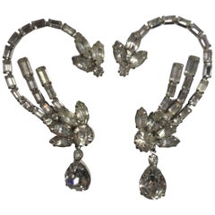 Vintage Hobe Crystal ear cuff earrings