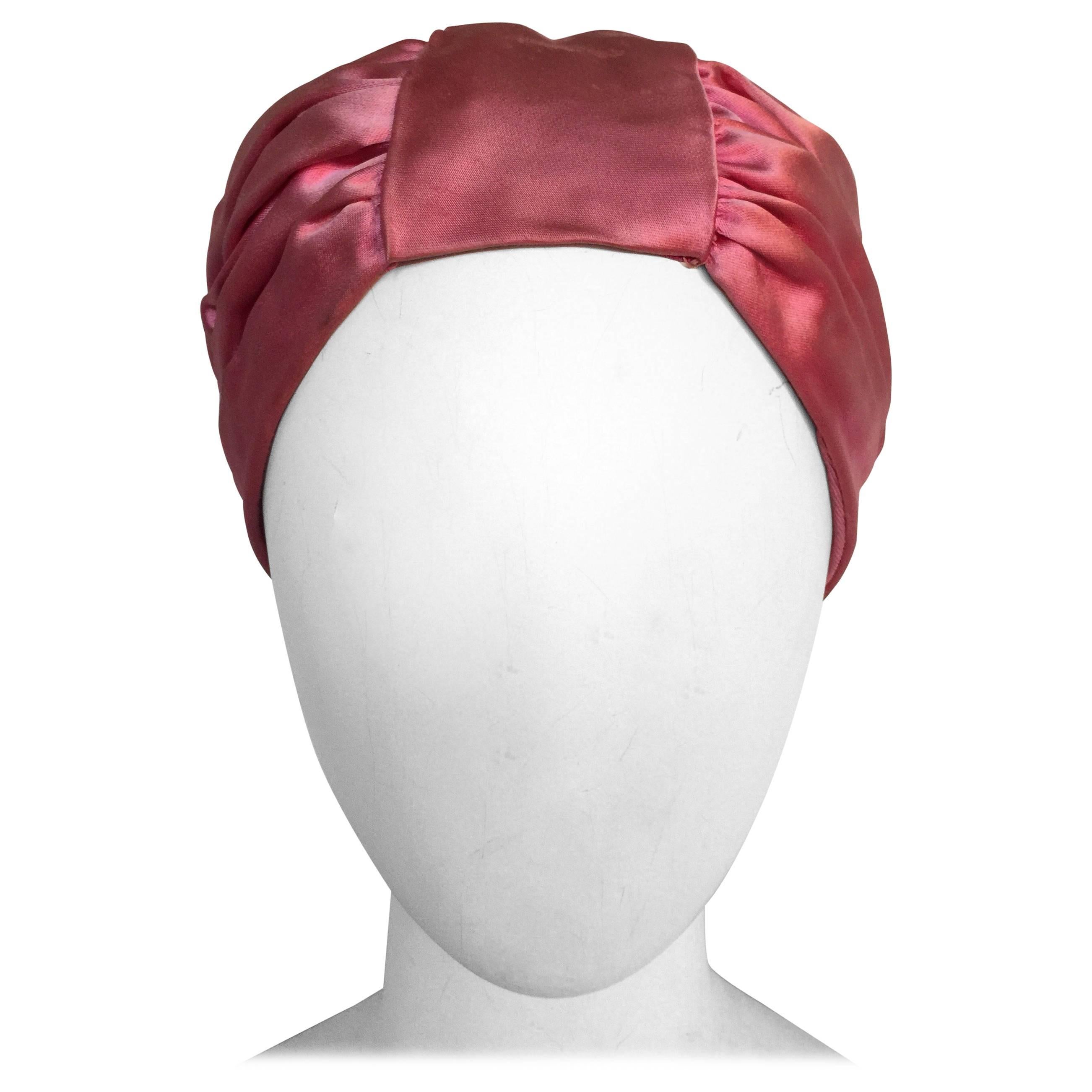 Pink Silk Turban  For Sale