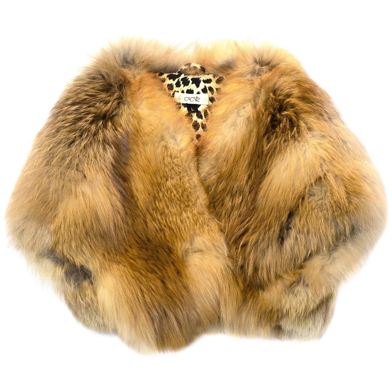 Cache Red Fox Fur Bolero Sz L