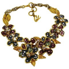 Christian Lacroix Vintage Enamel Flowers Necklace