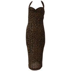 Vintage 1990s Dolce & Gabbana D&G Leopard dress