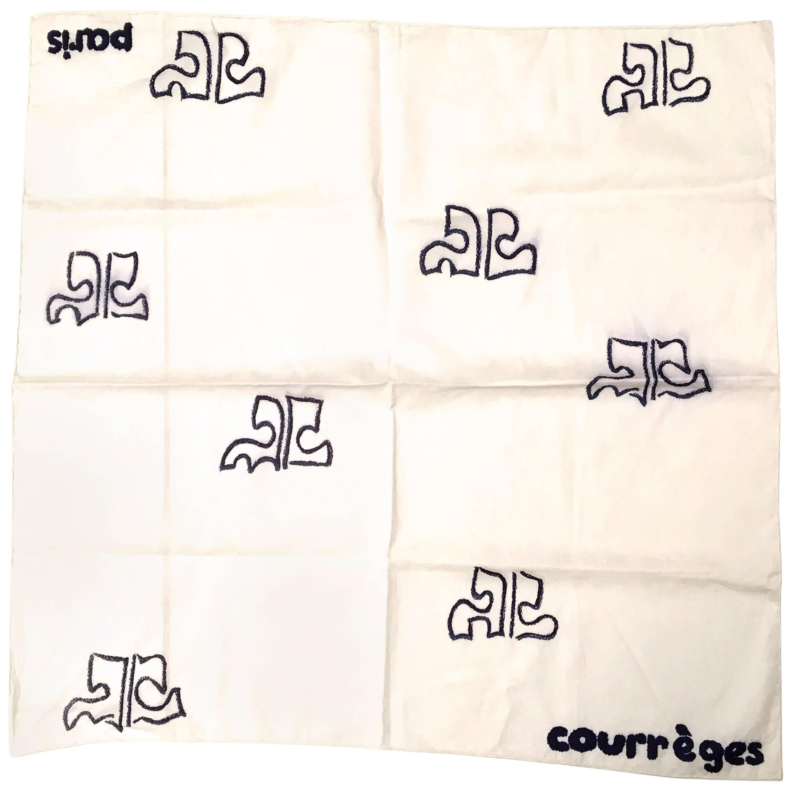 Courreges Scarf - VINTAGE 1960’s - 100% Cotton - Rare For Sale