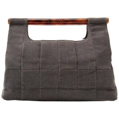 Chanel Grey Cotton Clutch Bag