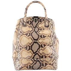 Valentino Rockstud New Dome Convertible Bucket Bag Python